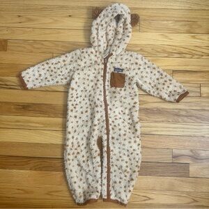 Patagonia Cream and Brown Kids Fleece Coat